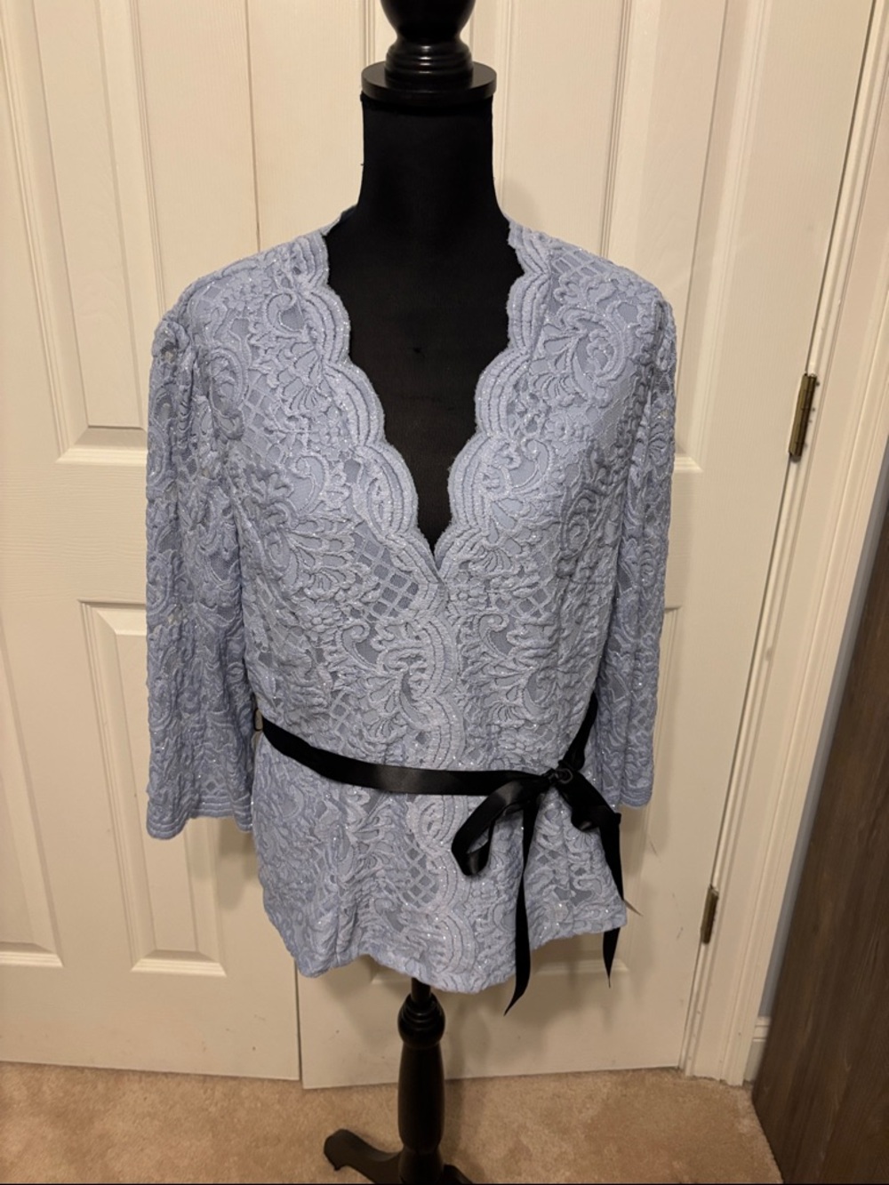 Alex Evenings Lace Bow Top